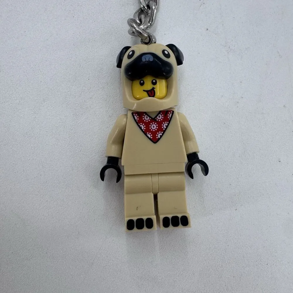LEGO City French Bulldog Guy Minifigure Keyring  Fast Shipping